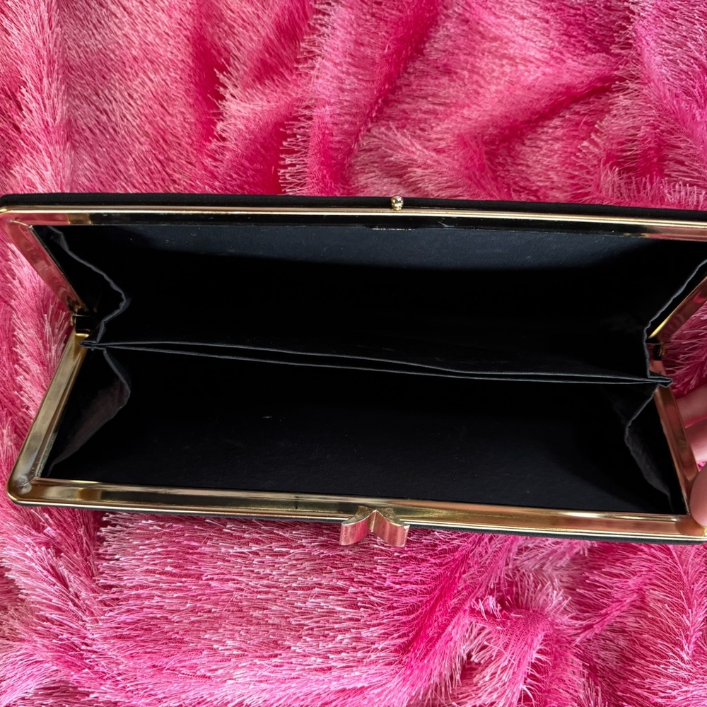 Clutch Evening Bag Black Simple Elegant (~11” x 4.5”) - Picture 11 of 12
